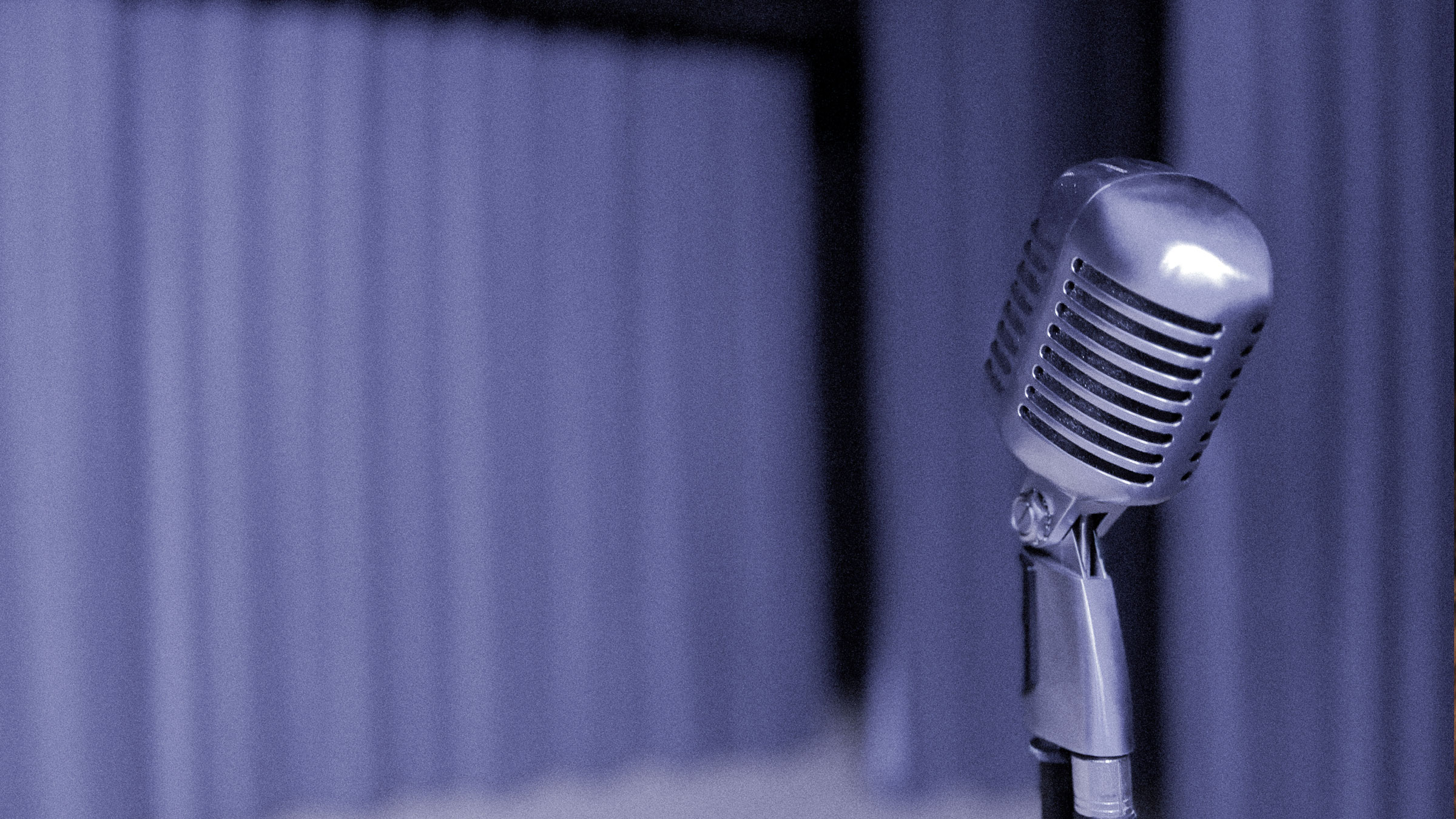 a microphone on a stage
